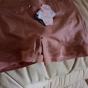 Women's Pink Lace Trim Shorts